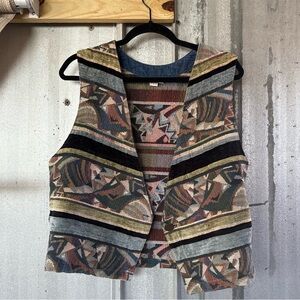 Vintage Made in USA Multicolor Patterned Women's Vest